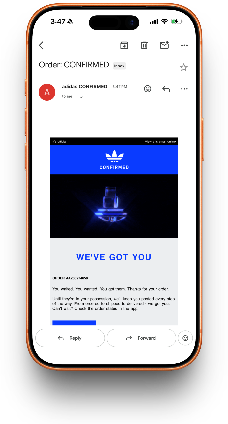 Adidas receipt preview