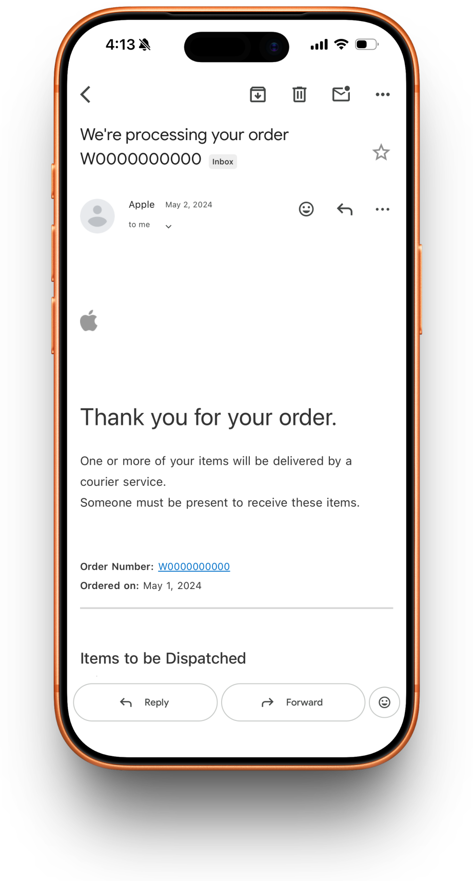 Apple receipt preview