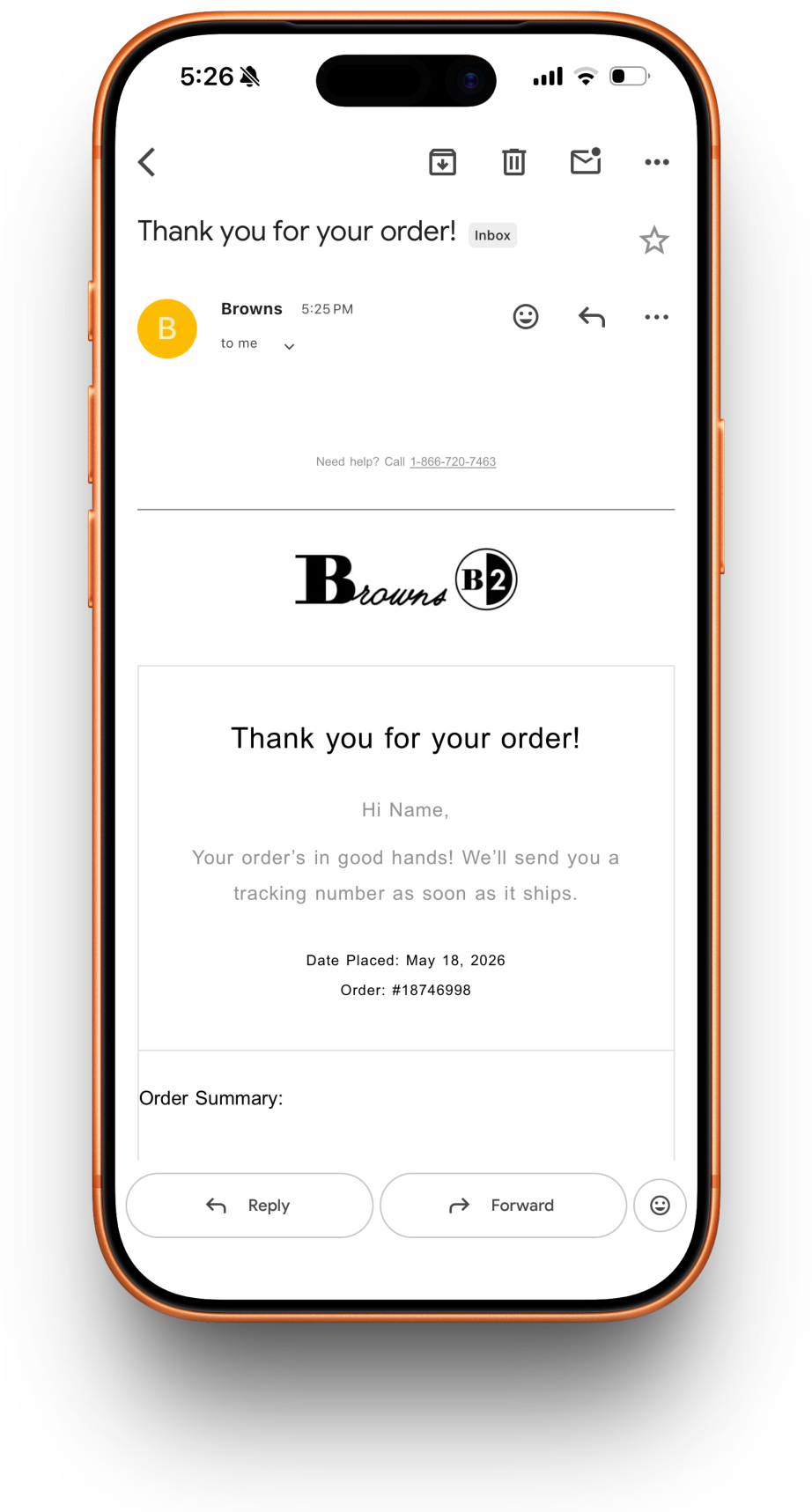 Browns receipt preview