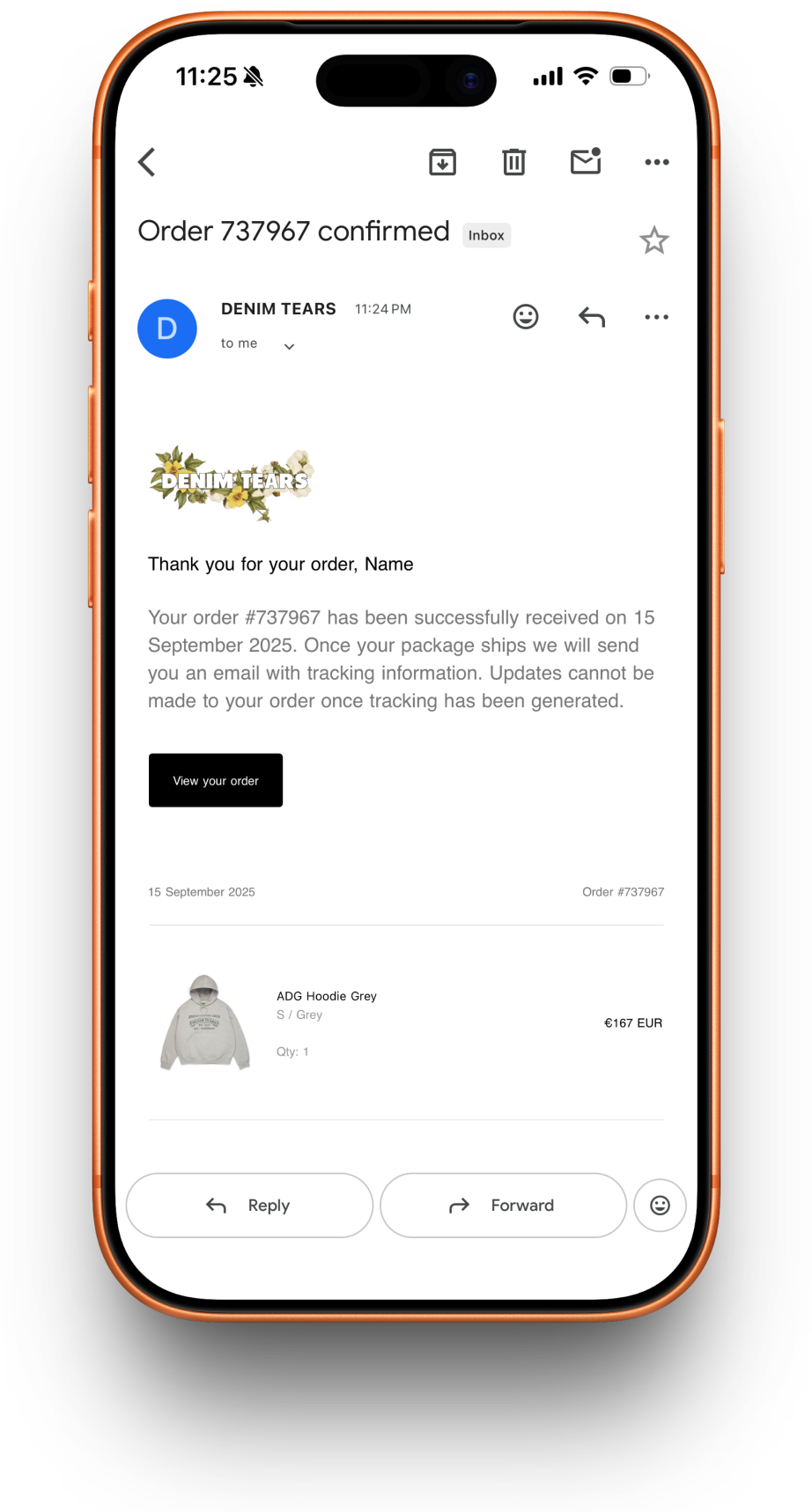 Denimtears receipt preview