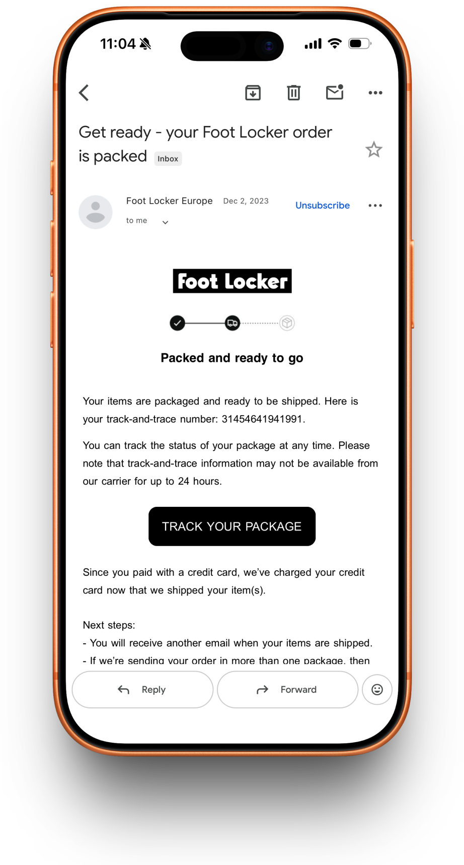 Foot Locker receipt preview