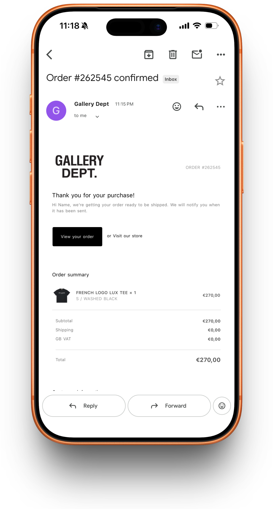 Gallerydept receipt preview