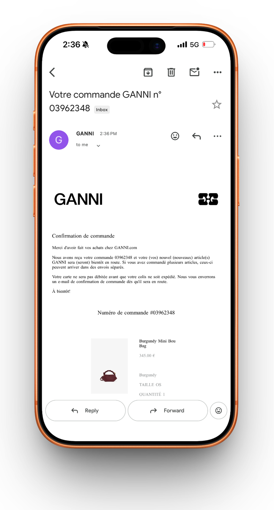 GANNI receipt preview
