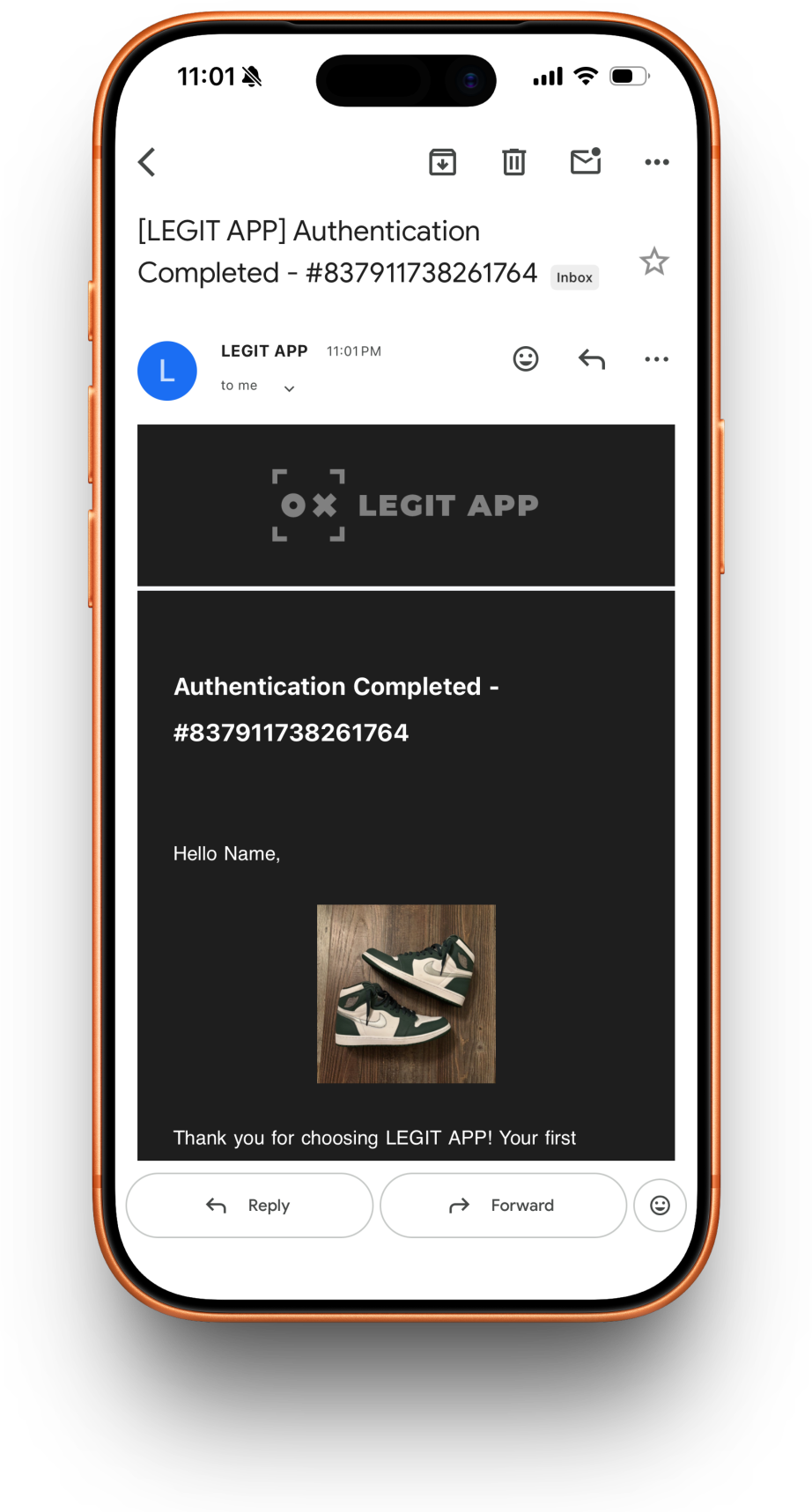 Legit App receipt preview