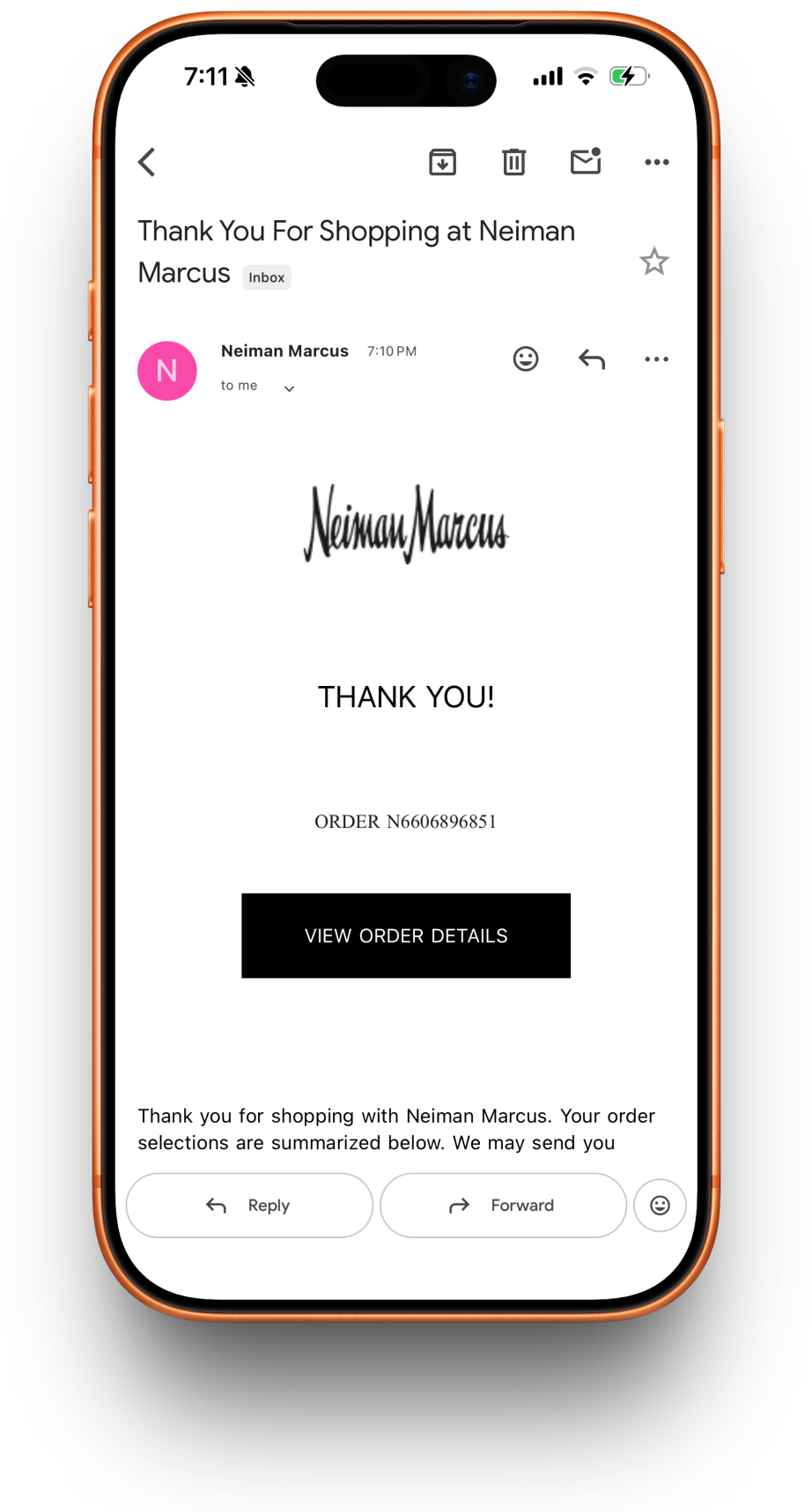 Neiman Marcus receipt preview