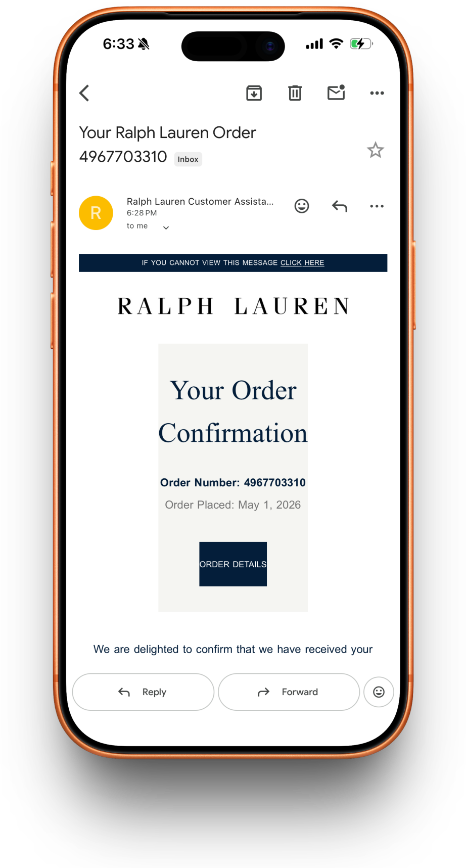 Ralph Lauren receipt preview