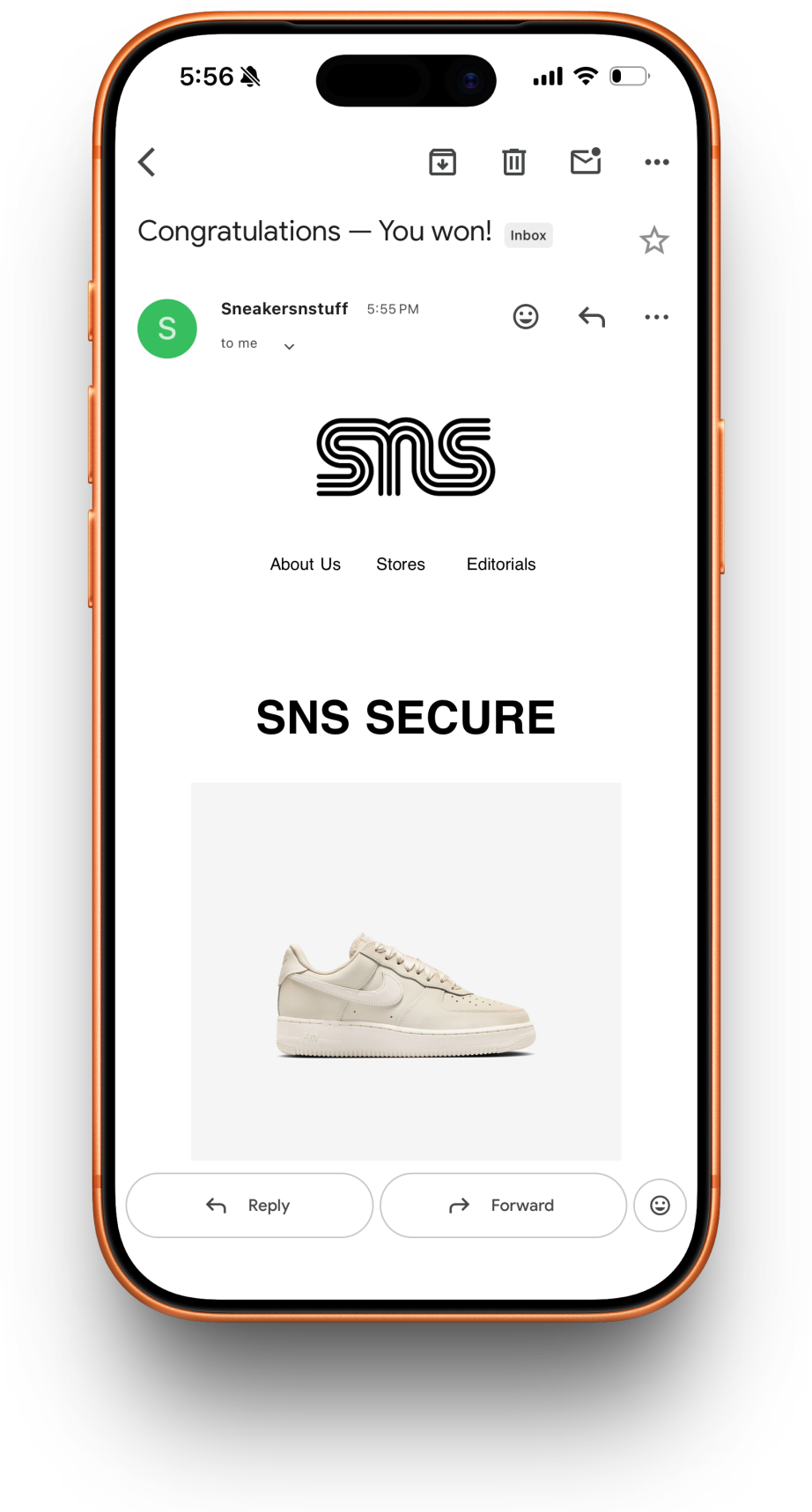 Sneakersnstuff receipt preview