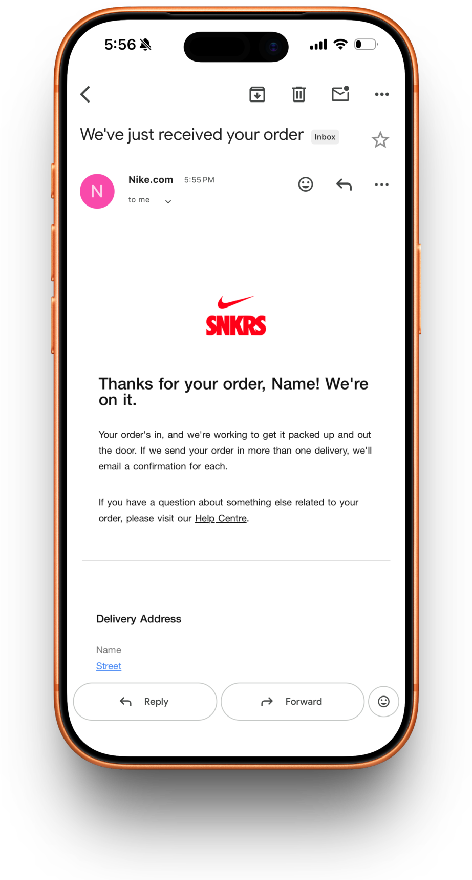 SNKRS 2025 receipt preview