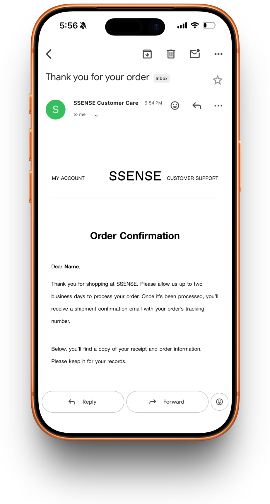 Ssense receipt preview
