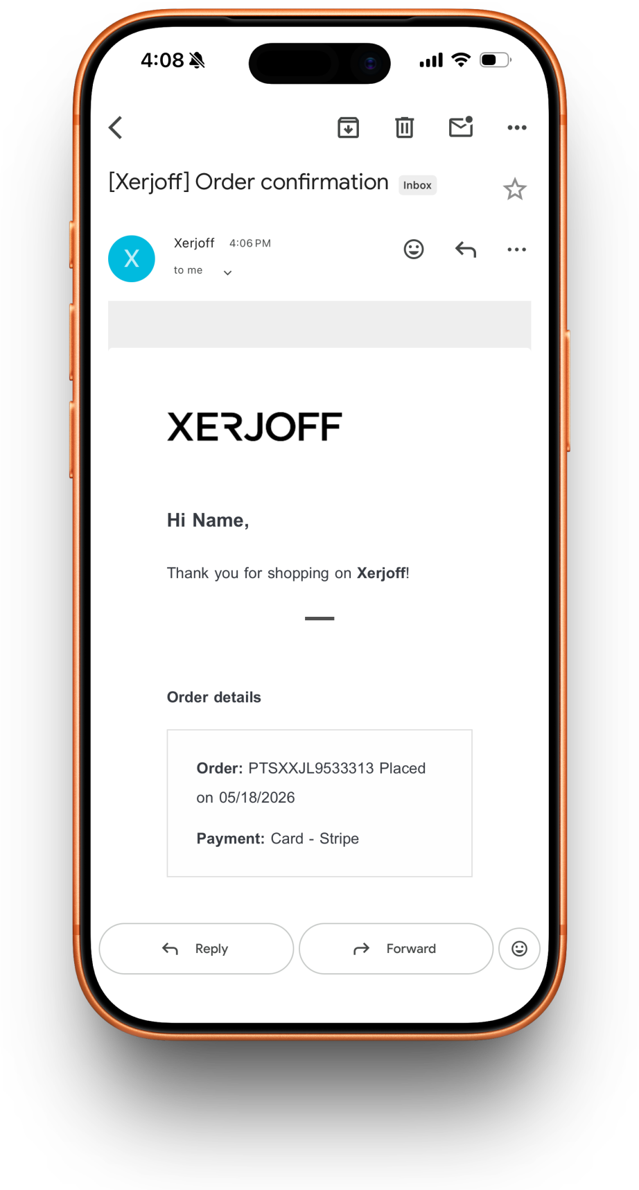 Xerjoff receipt preview