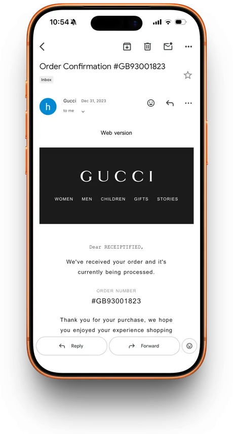 Gucci order email
